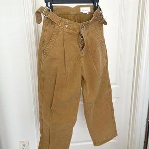 Anthropologie Canvas Paper Boy Pants -- Tan -- Size 25